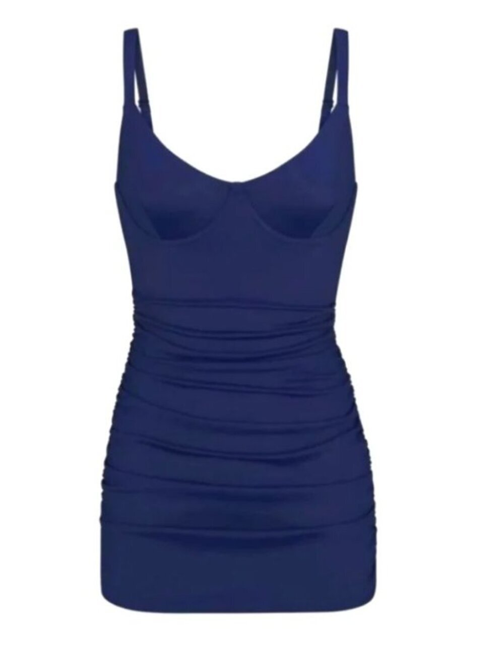 New Skims Women's Size M Midnight Blue Sculpting Ruched One-Piece Swimdress